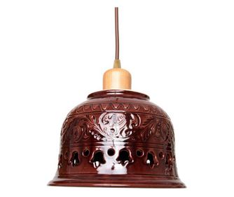 Pendul Deco Republic "Radacini - Laleaua ciocolatie" E27, 1x60W, ceramica autentica Corund