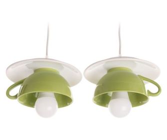 Lustra "Afternoon tea" green twins