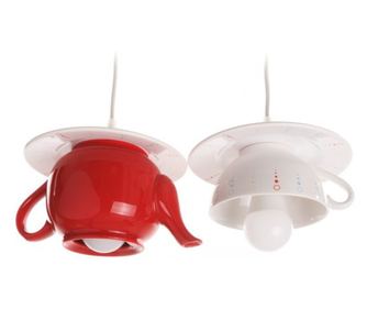 Lustra "Tea time" red & pastel decor