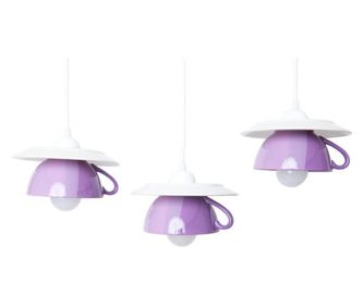 Lustra "Afternoon tea" triple crazy purple & lila cesti + farfurii