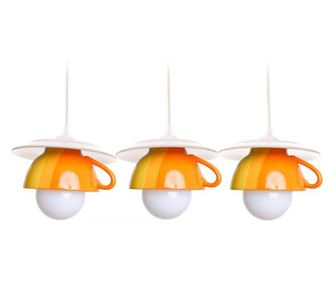 Lustra "Afternoon tea" triple crazy galben & portocaliu
