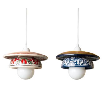 Lustra Deco Republic „Radacini – Strachini asortate” E27, 2x60W, ceramica autentica Corund