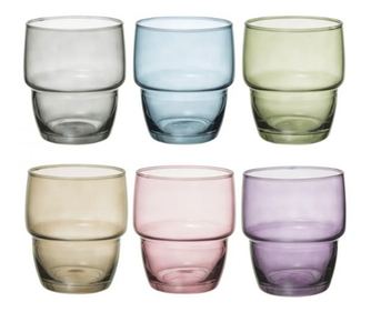 Set 6 pahare universale multicolore, Rodrig'eau, 280 ml