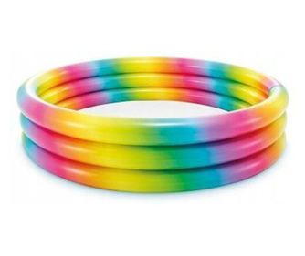 Piscina gonflabila multicolor pentru copii, Intex 58439 Rainbow, 330 Litri, 147 x 33 CM