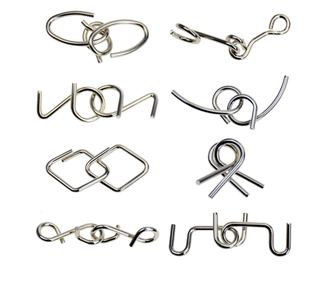 Set  puzzle Brain Twister 8 jocuri din Metal, pentru copii si adolescenti, 9BAFF