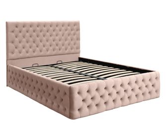 Pat dublu tapitat model Texas Deluxe 180/200 cm culoare cappuccino cu somiera metalica rabatabila si spatiu de depozitare
