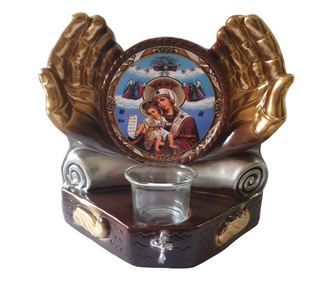 Candela cu doua maini, Maica Domnului, 21 cm, GXL018