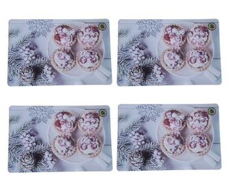 Set suport farfurie pentru servirea mesei, model Pufo Sugar, 4 bucati, 44 x 29 cm