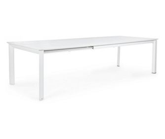 Konnor Kihúzható Fehér Alumínium Asztal 300x110x76 cm