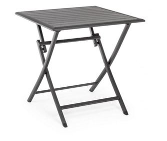 Antracitno siva aluminijasta zložljiva miza Elin 70x70x71 cm