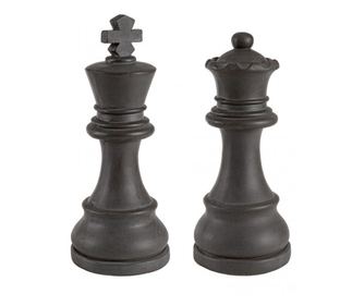 Set od 2 ukrasne šahovske figure smeđe fiberglass 16,5x38,5 cm, 16,5x40,5 cm