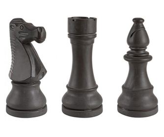 Set od 3 smeđe figure za šah od fiberglasa, 16.5x36 cm, 16x36 cm, 16x36 cm