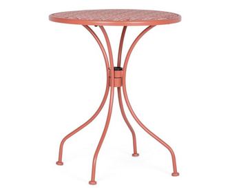 Stół Lizette ze stali w kolorze ceglastej czerwieni 60x71 cm