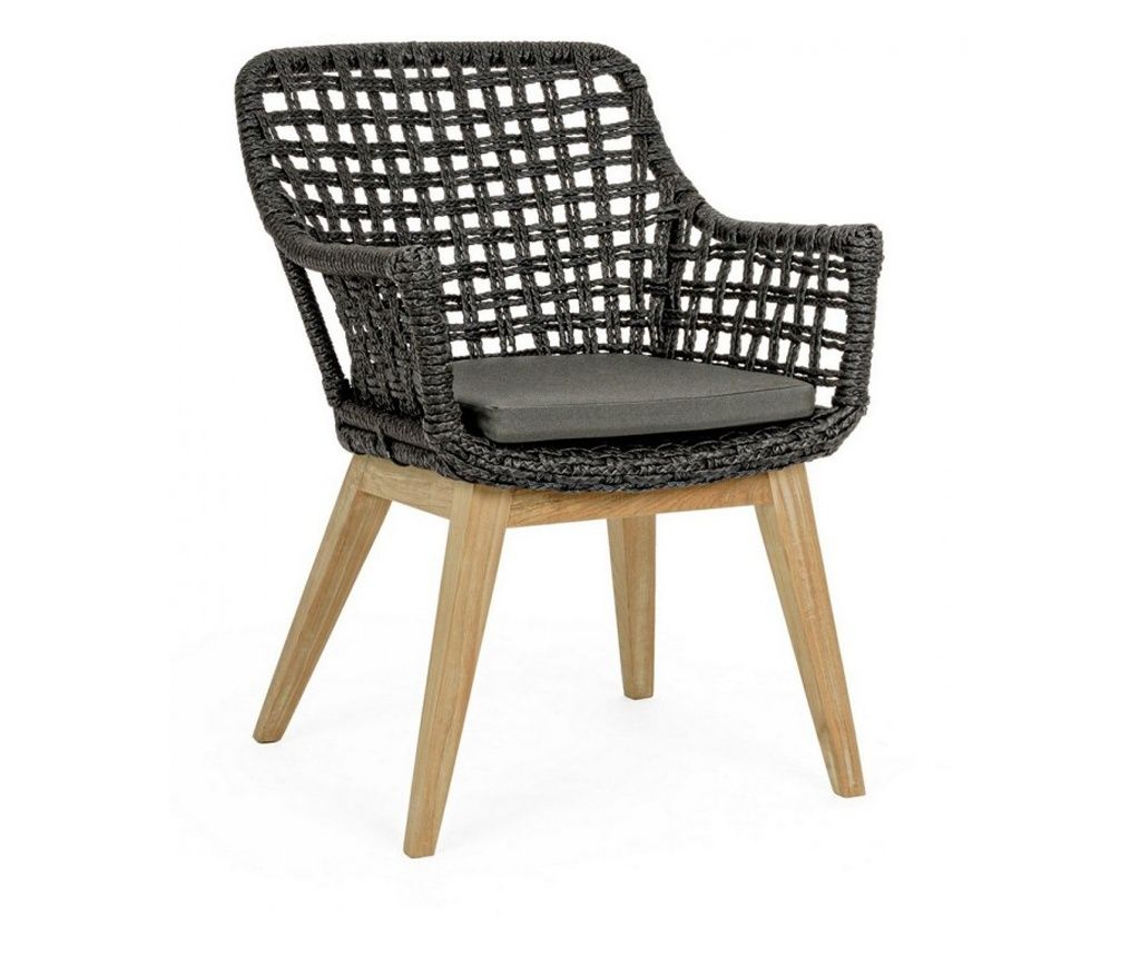 Set 2 fotolii lemn maro textil negru Madison 46x46x82 cm