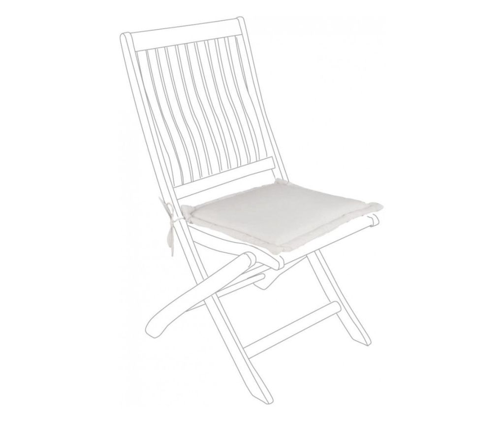 Komplet 4 kremnih blazin za stole iz blaga, 42x42x3 cm