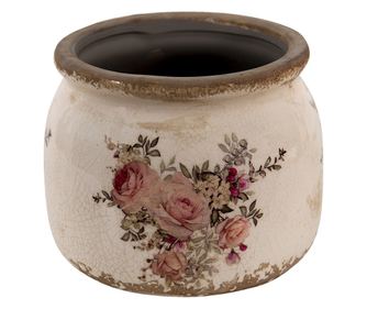 Set 4 ghivece flori ceramica Roses 10x9 cm