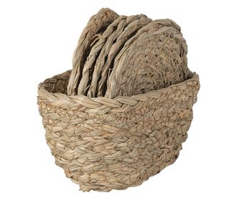 Set 6 suporturi pahare in cosulet iarba de mare 15x8x7, 12 cm