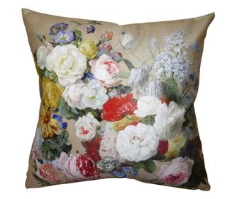 2 darabos poliészter díszpárnahuzat virágmintával, 45x45 cm