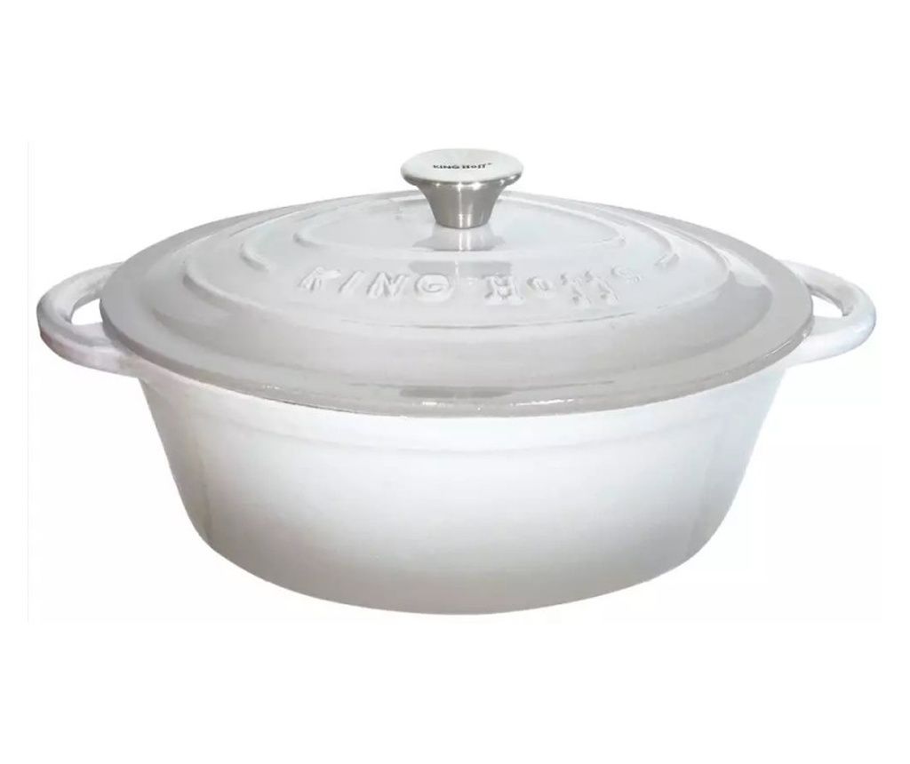 Kinghoff KH 1522 Μαντεμένια Κατσαρόλα, 4.5 Λίτρα, 30 εκ., Οβάλ, Εμαγιέ, Επαγωγική, Γκρι