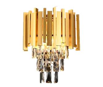 Aplica RFAN, Model WL339/2W, Textura Cristal, Metal, 2 X E27, Auriu