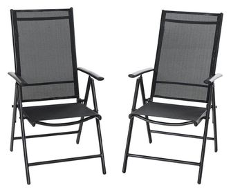 Scaun pliabil de gradina din aluminiu, 2 buc