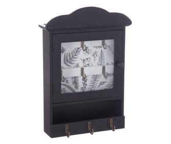 Cutie pentru chei Caorle, lemn, negru, 28 x 5 x 18 cm