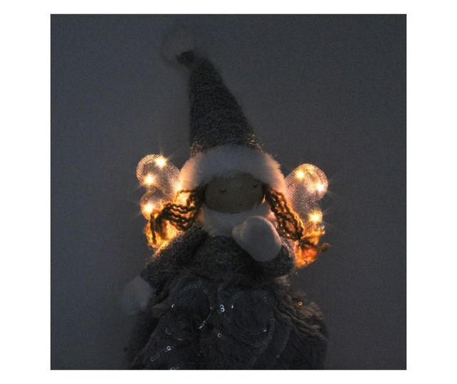 Decorațiune luminoasă pentru Crăciun, Edelman, îngeraș cu rochiță gri, cu leduri