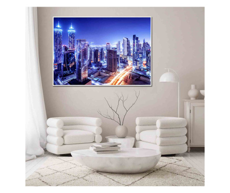 Tablou canvas Dubai scena de noapte 9500, panza 360g pe sasiu lemn 60cm x 80cm, Canvas,, Living, Dormitor