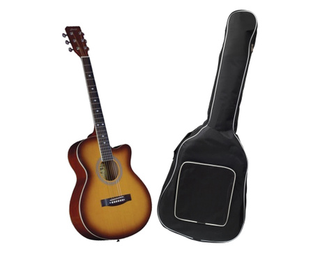 Класическа китара IdeallStore®, 95 cm, дърво, фрак, оранжев, с включен калъф