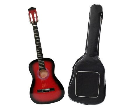 Klasszikus gitár IdeallStore, 95 cm, fa, Classic, piros, tokkal együtt
