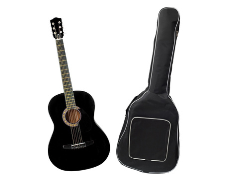 Klasszikus gitár IdeallStore, 95 cm, fa, Classic, fekete, tokkal együtt