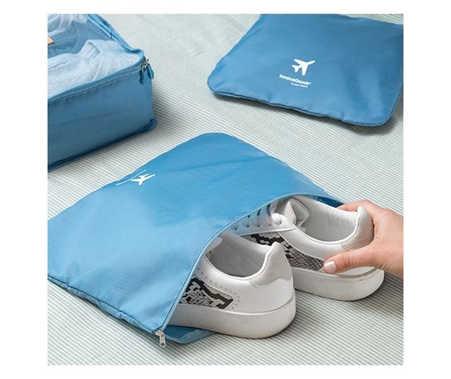 Set de pungi organizatoare pentru valize, 6 piese, rezistente la apa, poliester