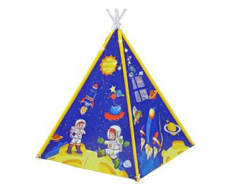 Индийска палатка за момчета, синя с астронавти, 10515