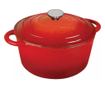 Oala cu capac Magefesa-Ferro Eco, fonta emailata, 26x12 cm, 3.5 l, rosu