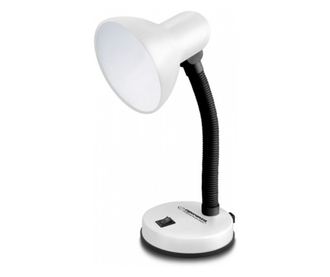 Настолна лампа Esperanza ELD109W, 12W, Цокъл Е27, Гъвкаво рамо, Бял