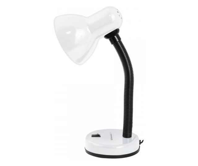 Настолна лампа Esperanza ELD109W, 12W, Цокъл Е27, Гъвкаво рамо, Бял