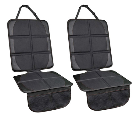Комплект от 2 калъфа за седалки за кола, Quasar & Co., 2 джоба за съхранение, система против приплъзване, водоустойчив, 122 x 48