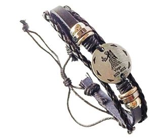 Bratara din piele ecologica, Zodiac Fecioara, Negru, BR55