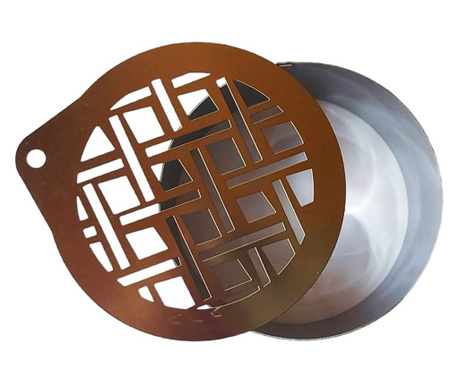 Forma pentru prajituri, Rotund cu sablon de ornat, Model geometric, 7.5 cm, 417COF