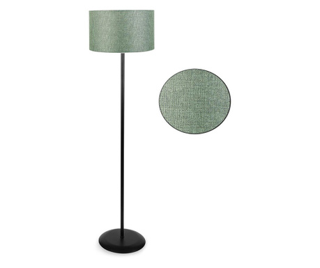 Подова лампа в черен цвят и абажур в зелен цвят