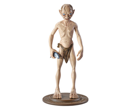 Figurina articulata Gollum IdeallStore®, Unique Smeagol, editie de colectie, 18 cm, stativ inclus