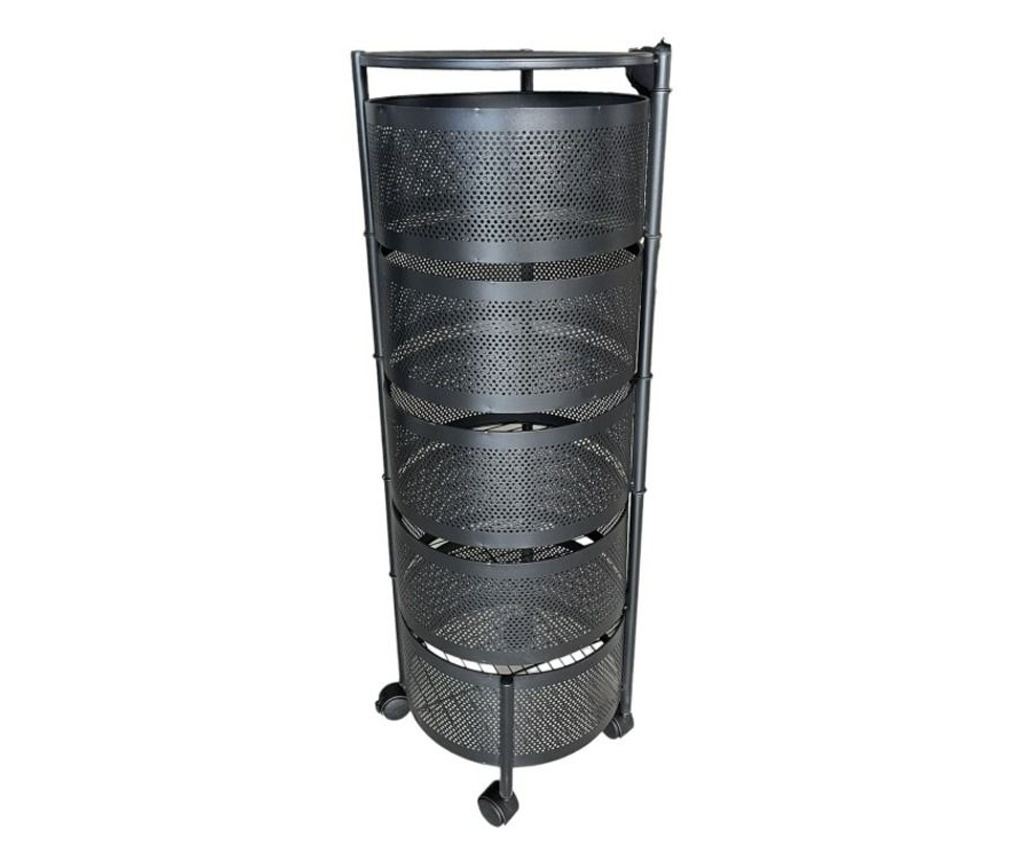 Organizator za kućanstvo na 5 nivoa, okrugli, crne boje, 90h cm - 2