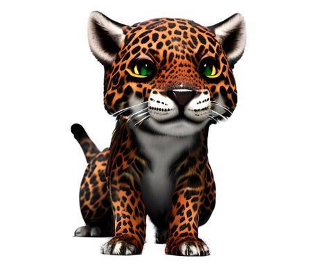 Sticker decorativ, Jaguar, Portocaliu, 83 cm, 1236STK