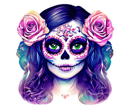 Sticker decorativ, Craniu, Multicolor, 60 cm, 1241STK