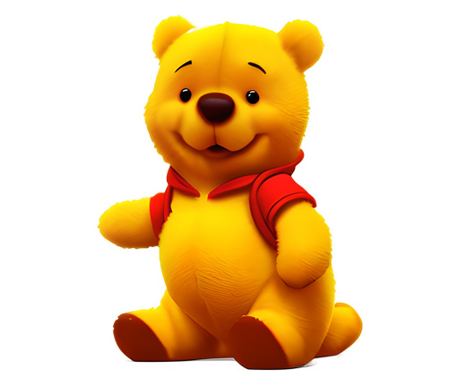 Sticker decorativ, Ursuletul Winnie the Pooh, Galben, 80 cm, 1245STK