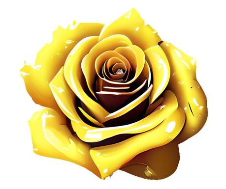 Sticker decorativ, Trandafir, Galben, 64 cm, 1246STK