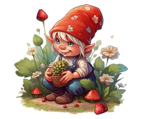 Sticker decorativ, Gnom Fericit, Multicolor, 60 cm, 1247STK-4