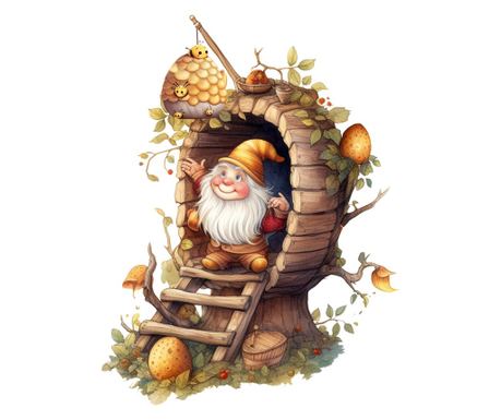 Sticker decorativ, Gnom Fericit, Multicolor, 78 cm, 1247STK-5