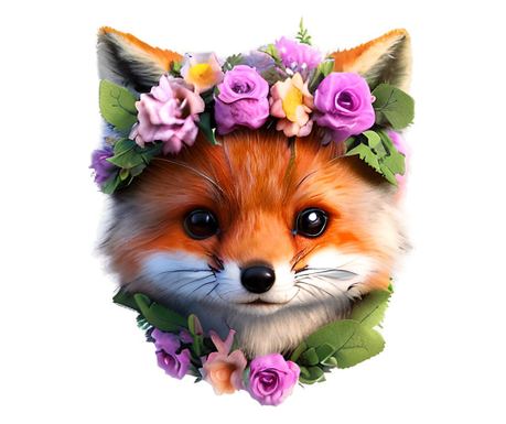 Sticker decorativ, Vulpe, Portocaliu, 70 cm, 1248STK