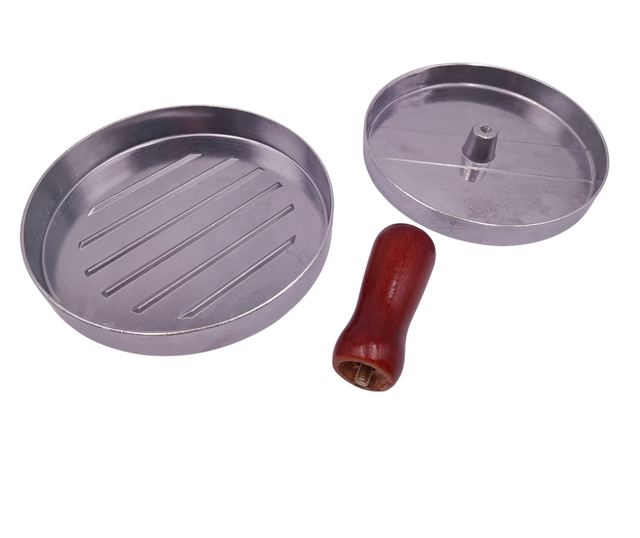 Kézi hamburgerprés IdeallStore®, Exquisite Chef, alumínium, 11.5 cm, ezüst